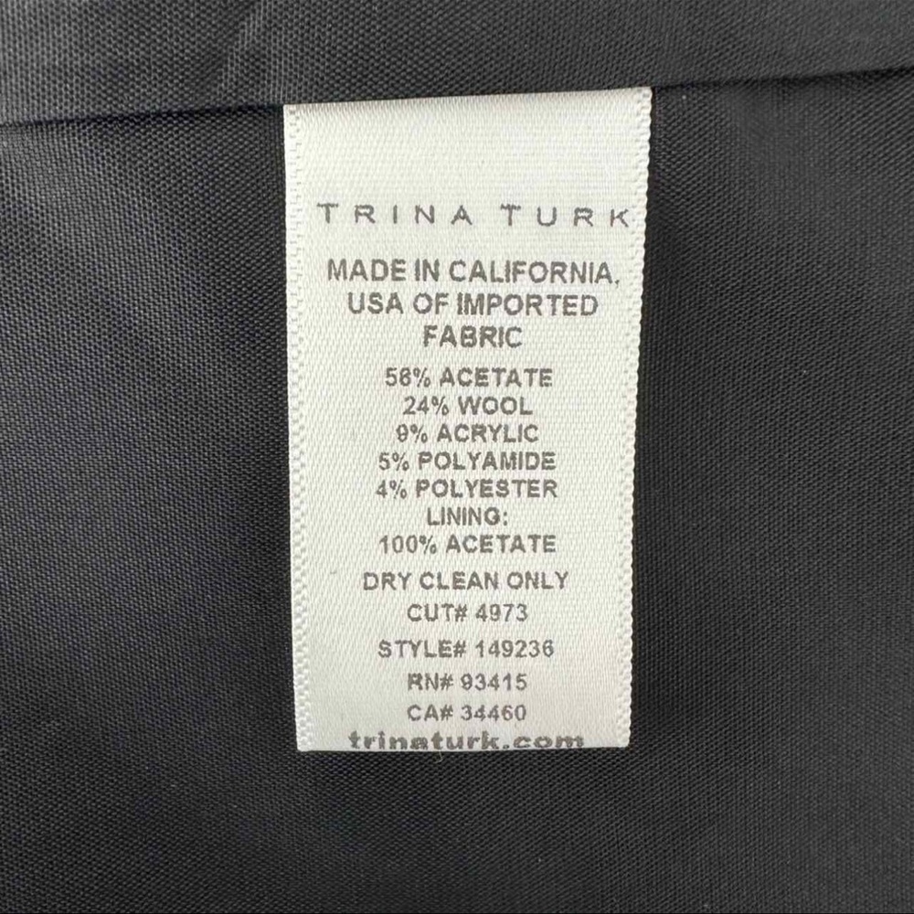 Trina Turk Black Leopard Print Wool Blend Sleeveless Dress, NWT E0666 - Picture 6 of 10
